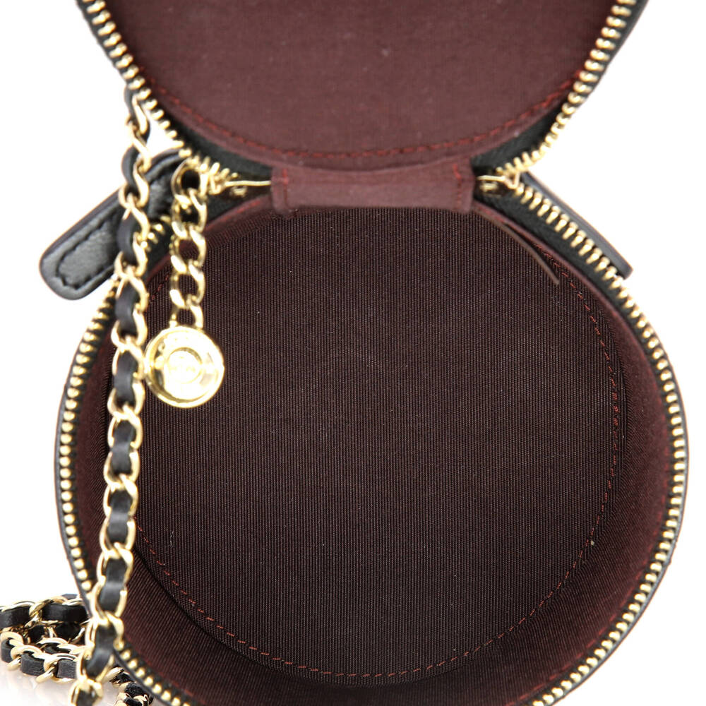 Chanel Cc Round Vanity Case With Chain #206781C16B - Picture 6 of 9